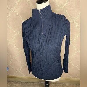 Lands' End Cable knit Turtleneck Sweater Size XS